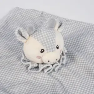 Doudou plat Vache Little Bloom Gris