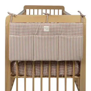 Organisateur de lit Praliné Vichy Rayures Moka
