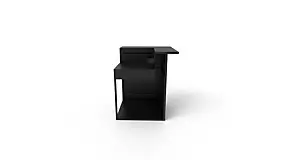 Meuble de cuisine extérieure d'angle en acier noir avec comptoir bar Forge Adour
