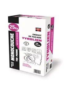 Enduit de façade tyrolien ton pierre - sac de 25 kg