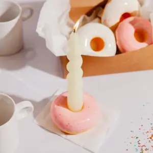 Bougeoir donut rose