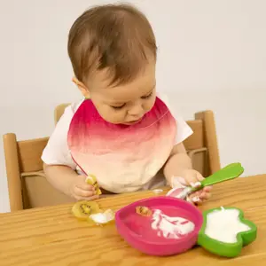 Set repas bébé assiette et cuillère Ramona le radis