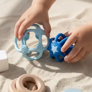 Lot de 2 balles sensorielles en silicone Bleu