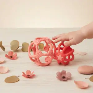 Lot de 2 balles sensorielles en silicone Rouge