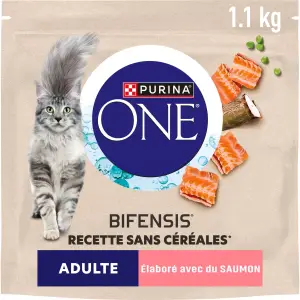 PURINA ONE Bifensis croquettes au saumon sans céréales pour chat 1.1kg