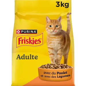 FRISKIES Croquettes au poulet et aux légumes pour chat adulte 3kg