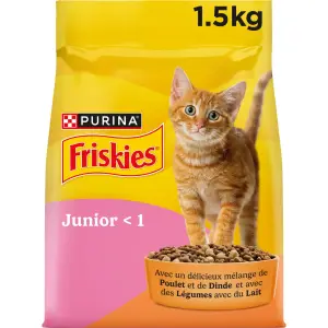 FRISKIES Croquettes au poulet dinde et légumes pour chaton 1.5kg