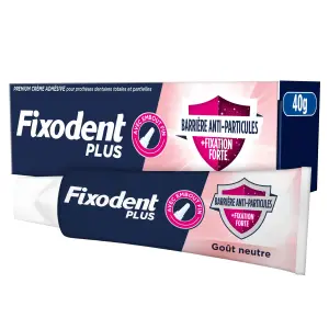 FIXODENT PLUS fixation forte barrière anti-particules goût neutre 40g