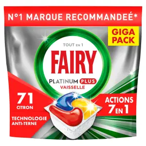 FAIRY Platinum Plus Tablettes lave-vaisselle citron 71 lavages 900g