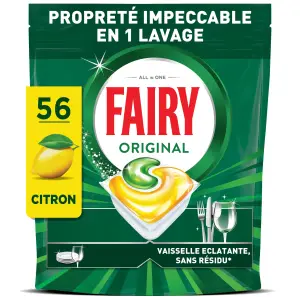 FAIRY Tablettes lave-vaisselle tout en 1 citron 56 lavages 757g