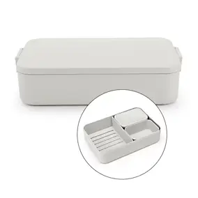 Boîte bento 3 compartiments Brabantia Make & Take gris clair