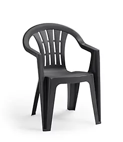 Fauteuil de jardin empilable en polypropylène gris graphite Keter Cuba
