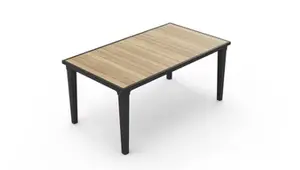 Table de jardin rectangulaire 6 personnes effet bois 165 cm