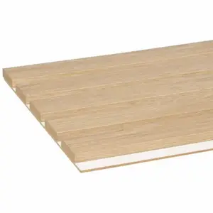2 panneaux tasseaux en MDF finition chêne clair fond blanc - 2600 x 300