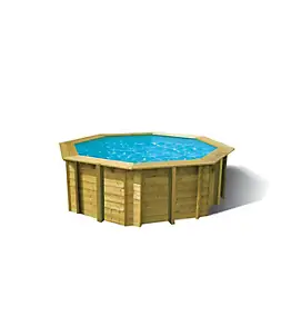 Piscine hors sol bois Ubbink Ibiza héxagonale Ø410 cm