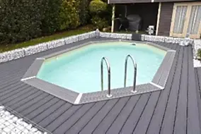 Piscine hors sol bois Ubbink Fidji rectangulaire 3 x 4 x 1.2 m avec pompe
