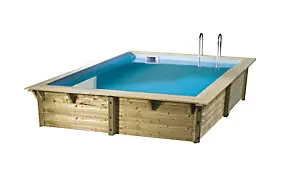 Piscine hors sol bois Ubbink Fidji rectangulaire 2 x 4 x H 1.26 m avec pompe
