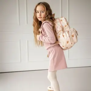 Sac à dos enfant Loving Days Coeurs rose et caramel (36 cm)