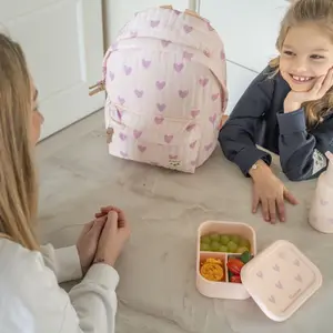 Lunch box en silicone Cœurs rose (1,2 L)