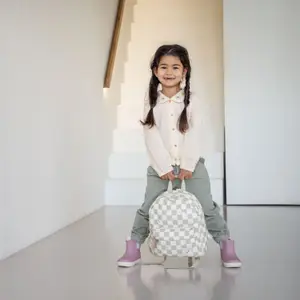 Sac à dos enfant Nostalgia Pâquerettes beige et vert (31 cm)