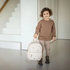 Sac à dos enfant Nostalgia Rayures avions beige (36 cm)
