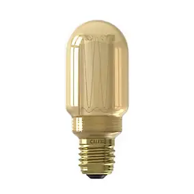 Ampoule LED Crown Tube Glassfib doré dimmable E27 Tube ⌀ 4,5cm 120lm 3,5W blanc chaud Calex