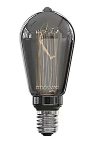 Ampoule LED Crown Glassfiber noir dimmable E27 ST64 ⌀6,4cm 40lm 3,5W blanc chaud Calex