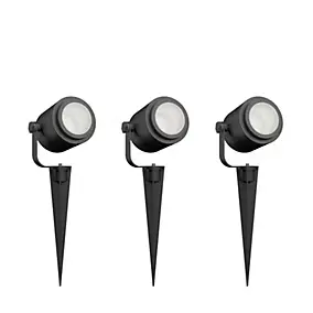 3 spots LED à piquer connectés Smart RGBW IP44 2,8W 390lm Calex