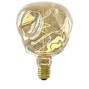 Ampoule LED à filament spirale E27 globe 75lm blanc chaud verre champagne jaune clair métallisé Calex