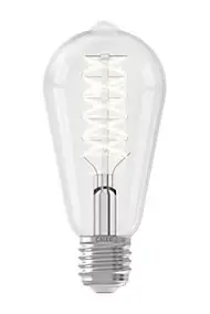 Ampoule LED E27 ST64 filament spirale transparent 806 lm blanc chaud dimmable 8 W Calex