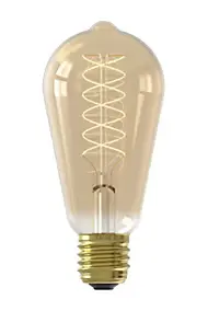 Ampoule LED E27 ST64 filament spirale transparent 806 lm blanc chaud dimmable 8 W Calex