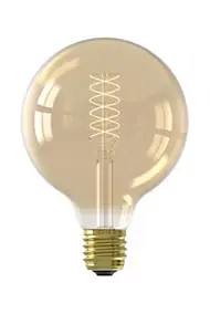 Ampoule LED E27 globe filament ambré connectée RVB blanc variable 280 lm dimmable 8 W Calex