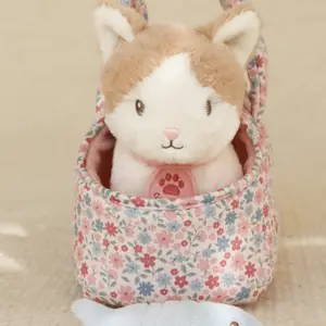 Peluche chat avec sac de transport Marley