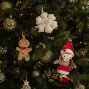 Lot de 4 décorations de Noël en peluche à suspendre Rosa