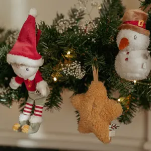 Lot de 4 décorations de Noël en peluche à suspendre Jim