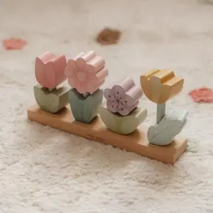 Puzzle fleurs à empiler en bois FSC Fairy Garden