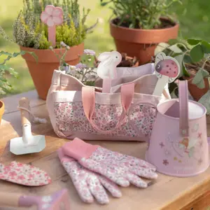 Coffret jardinage Fairy Garden rose (10 pièces)