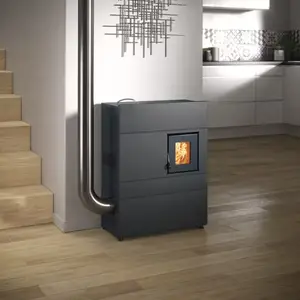 Poêle à granulés noir - 5,4 kW - H. 73 x L. 55 x P. 26 cm