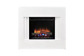 Cheminée électrique design contemporain blanc 1400W effet de flammes LED, Dimplex Optiflame Nova