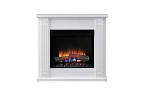 Cheminée électrique design classique 1400W blanc, effet de flammes LED, Dimplex Optiflame Balance