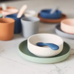 Coffret repas en silicone Ash green vert (4 pièces)