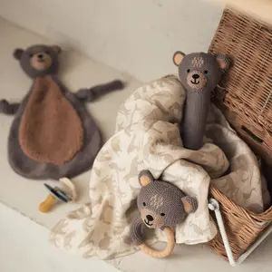 Doudou attache sucette Bear