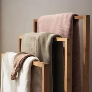 Couverture en polaire Basic Knit Ivory (75 x 100 cm)