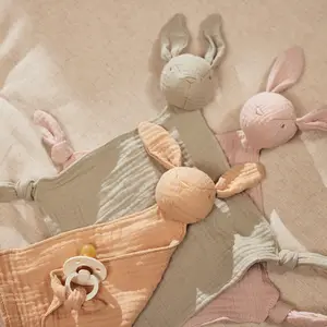 Doudou attache sucette Bunny Ears Wild Rose