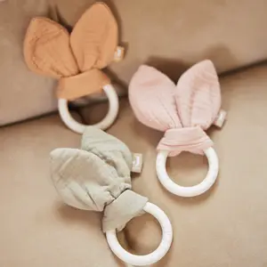 Anneau de dentition en silicone Bunny Ears Olive Green