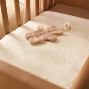 Couverture en tricot Cosy Knit Ivory (75 x 100 cm)