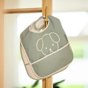 Lot de 2 bavoirs plastifiés Miffy Peekaboo Sea Green
