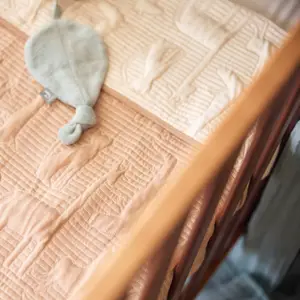 Couverture en coton Jungle Jambo Biscuit-Oatmeal (100 x 150 cm)