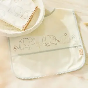 Lot de 2 bavoirs plastifiés Elephant Tales