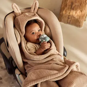 Couverture nomade Bunny Cloudy Rib Milky Coffee